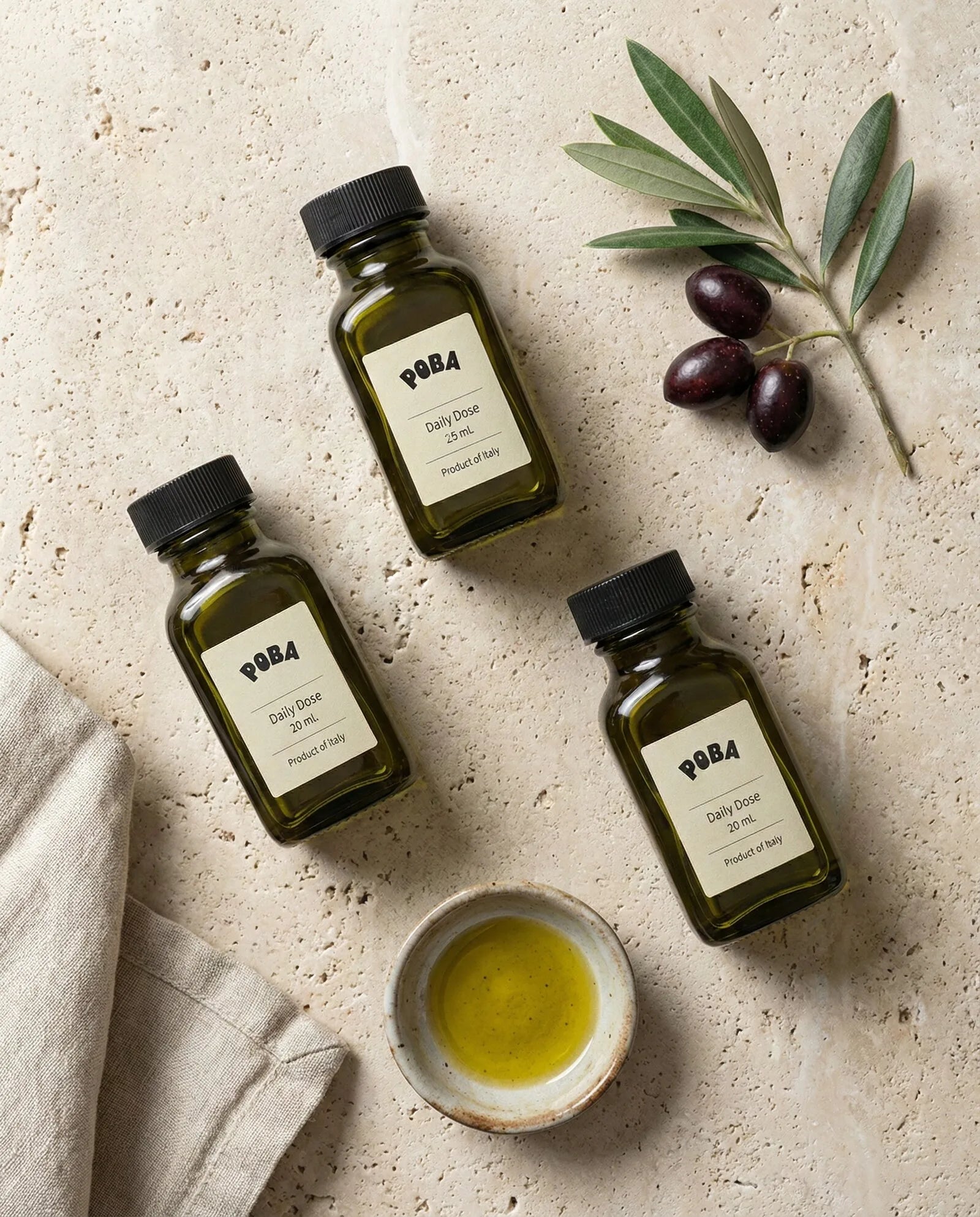 Poba olive oil vials